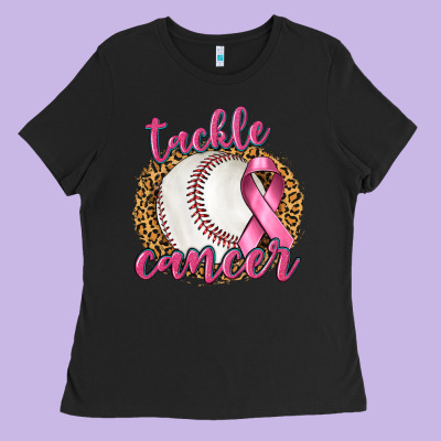 Tackle Cancer Baseball Ladies Tee Designed By Texasbilliewilder