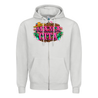 Dove Grey vibrant fiesta typography Zipper Hoodie - LillyAllenDesigns