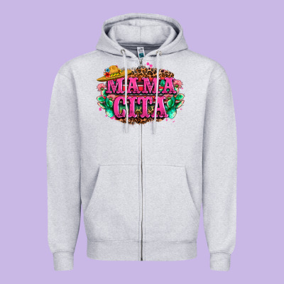 Vibrant Fiesta Typography Zipper Hoodie Designed By Lillyallendesigns