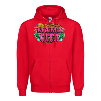 Red vibrant fiesta typography Zipper Hoodie - LillyAllenDesigns