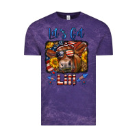 Cloud Purple let's get lit 4th of july cow Vintage Tee - LillyAllenDesigns
