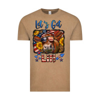 Vintage Coffee let's get lit 4th of july cow Vintage Tee - LillyAllenDesigns