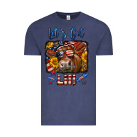 Vintage Denim let's get lit 4th of july cow Vintage Tee - LillyAllenDesigns