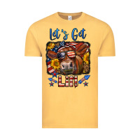 Vintage Mustard let's get lit 4th of july cow Vintage Tee - LillyAllenDesigns