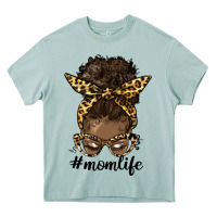 Arona afro messy bun mom life Heavy Core Tee - HRA Design Shop