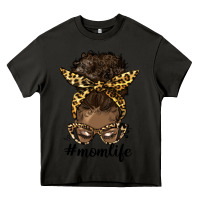 Asphalt afro messy bun mom life Heavy Core Tee - HRA Design Shop