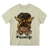 Mossy afro messy bun mom life Heavy Core Tee - HRA Design Shop