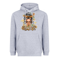 Heather Grey Silver White Believe Praying Caucasian Messy Bun Heavyweight Hoodie - texasbilliewilder