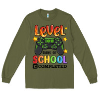 Army Green level 100 days of school completed Long Sleeve Tee - MaliasSmallBusiness