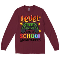 Burgundy level 100 days of school completed Long Sleeve Tee - MaliasSmallBusiness