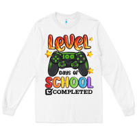 White level 100 days of school completed Long Sleeve Tee - MaliasSmallBusiness