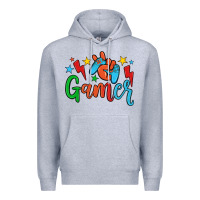 Heather Grey gamer Premium Hoodie - JahusDesignShop
