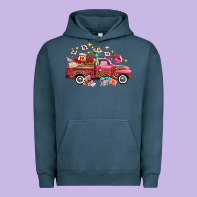 Western Valentines Day Truck Photography Love Side Urban Hoodie Designed By Fadigitalartstudio