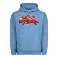 Pigment Pebble Blue Western Valentines Day Truck Photography Love Side Urban Hoodie - FaDigitalArtStudio