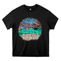Black Hello Summer Let's Go To The Beach Heavy Core Tee - SublimationCraftShop