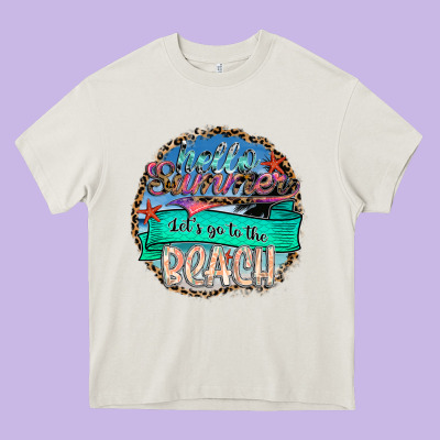 Hello Summer Let's Go To The Beach Heavy Core Tee Designed By Sublimationcraftshop