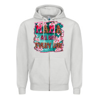 Dove Grey mama all day everyday Zipper Hoodie - LillyAllenDesigns