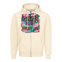 Sandshell mama all day everyday Zipper Hoodie - LillyAllenDesigns