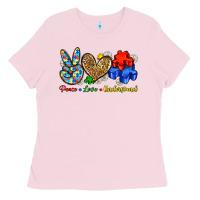 Bubblegum Pink peace love understand Ladies Tee - Zillion Design Studio