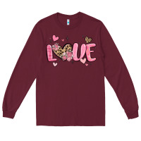 Burgundy love valentines day Long Sleeve Tee - MaliasSmallBusiness