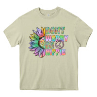 Mossy Don't Worry Be Hippie Heavy Core Tee - CowhideDigitalArt