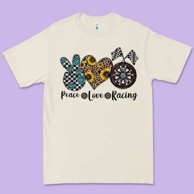 Peace Love Racing Premium Tee Designed By Cowhidedigitalart