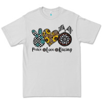 Dove Grey peace love racing Premium Tee - CowhideDigitalArt