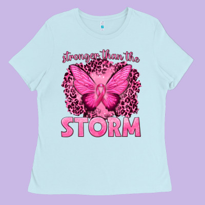 Stronger Than The Storm Breast Cancer Ladies Tee Designed By Texasbilliewilder