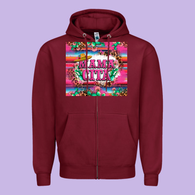 Mama Cita Cactus Serape Zipper Hoodie Designed By Lillyallendesigns