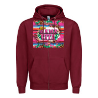 Burgundy mama cita cactus serape Zipper Hoodie - LillyAllenDesigns