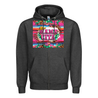 Charcoal Heather mama cita cactus serape Zipper Hoodie - LillyAllenDesigns