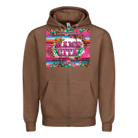 Chestnut mama cita cactus serape Zipper Hoodie - LillyAllenDesigns