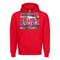 Red mama cita cactus serape Zipper Hoodie - LillyAllenDesigns