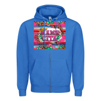 True Royal mama cita cactus serape Zipper Hoodie - LillyAllenDesigns
