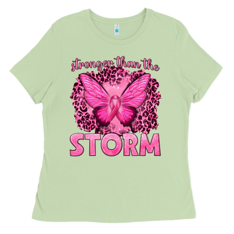 Stronger Than The Storm Breast Cancer Ladies Tee by texasbilliewilder | Teevron