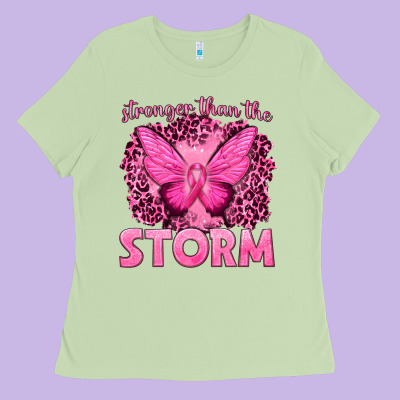 Stronger Than The Storm Breast Cancer Ladies Tee Designed By Texasbilliewilder