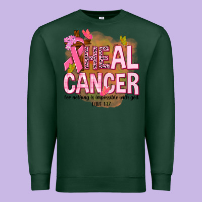 Heal Cancer For Nothing Is Impossible With God Premium Sweatshirt Designed By Nancycooperartshop