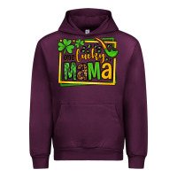 Mauve Wine One lucky mama St. Patrick's Urban Hoodie - OliviaCreatesArt