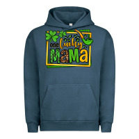 Pigment Midnight Navy One lucky mama St. Patrick's Urban Hoodie - OliviaCreatesArt
