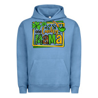 Pigment Pebble Blue One lucky mama St. Patrick's Urban Hoodie - OliviaCreatesArt