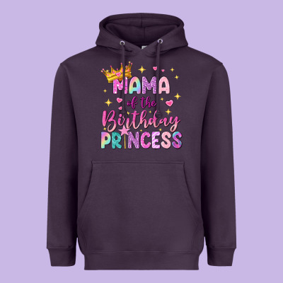 Mama Of The Birthday Princess Heavyweight Hoodie Designed By Nancycooperartshop