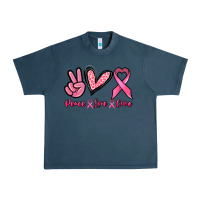 Midnight Navy Peace love cure Urban Heavy Tee - NancyCooperArtShop