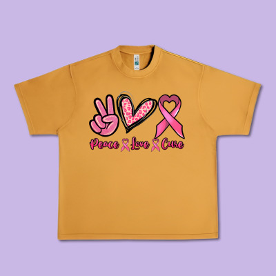 Peace Love Cure Urban Heavy Tee Designed By Nancycooperartshop