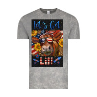 Cloud Rock Western Let's Get Lit Cow Vintage Tee - LillyAllenDesigns