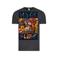 Vintage Black Western Let's Get Lit Cow Vintage Tee - LillyAllenDesigns