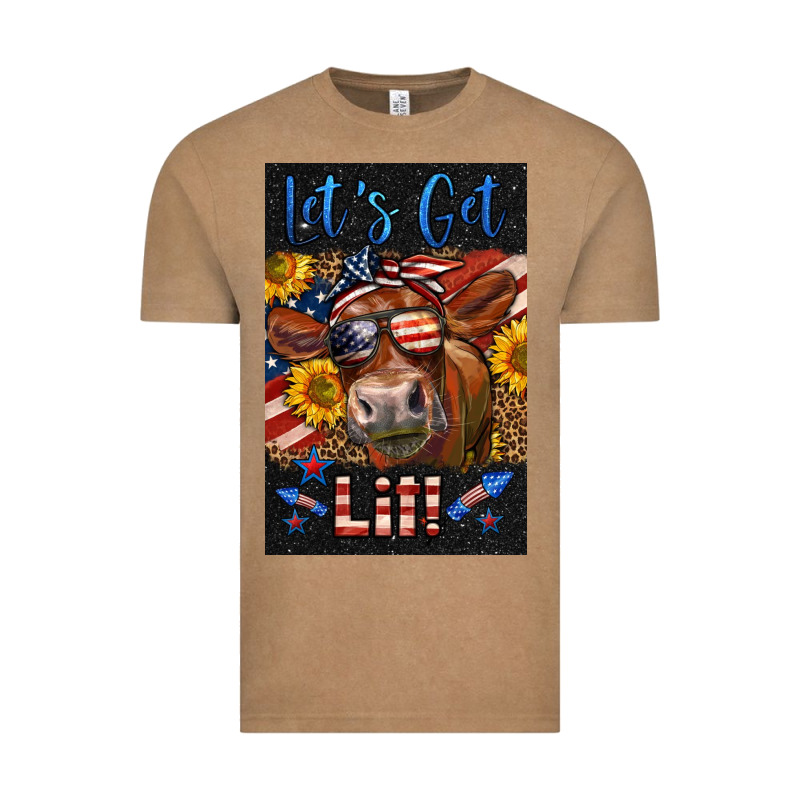 Western Let's Get Lit Cow Vintage Tee by LillyAllenDesigns | Teevron