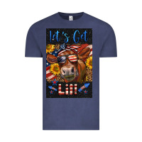 Vintage Denim Western Let's Get Lit Cow Vintage Tee - LillyAllenDesigns