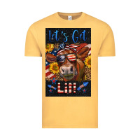 Vintage Mustard Western Let's Get Lit Cow Vintage Tee - LillyAllenDesigns