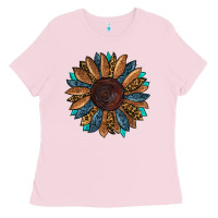 Bubblegum Pink fall tooled lather leopard Ladies Tee - RanaPortraitStore