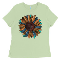 Matcha fall tooled lather leopard Ladies Tee - RanaPortraitStore